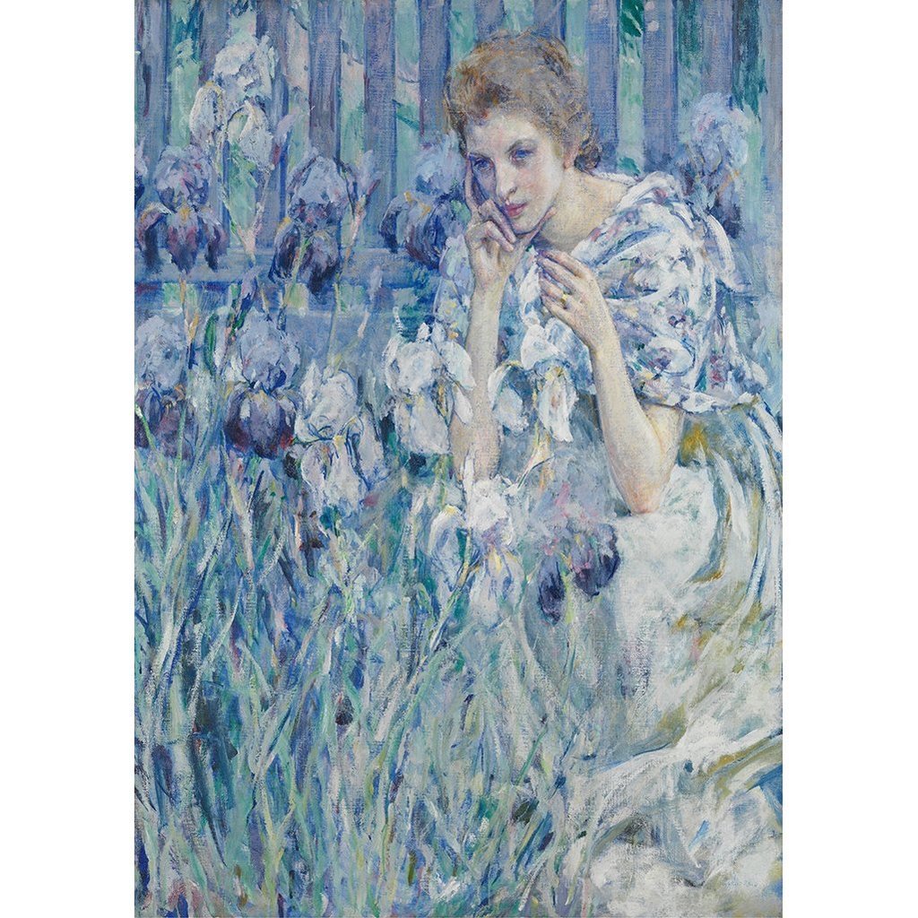 Woman with Irises Decoupage Paper